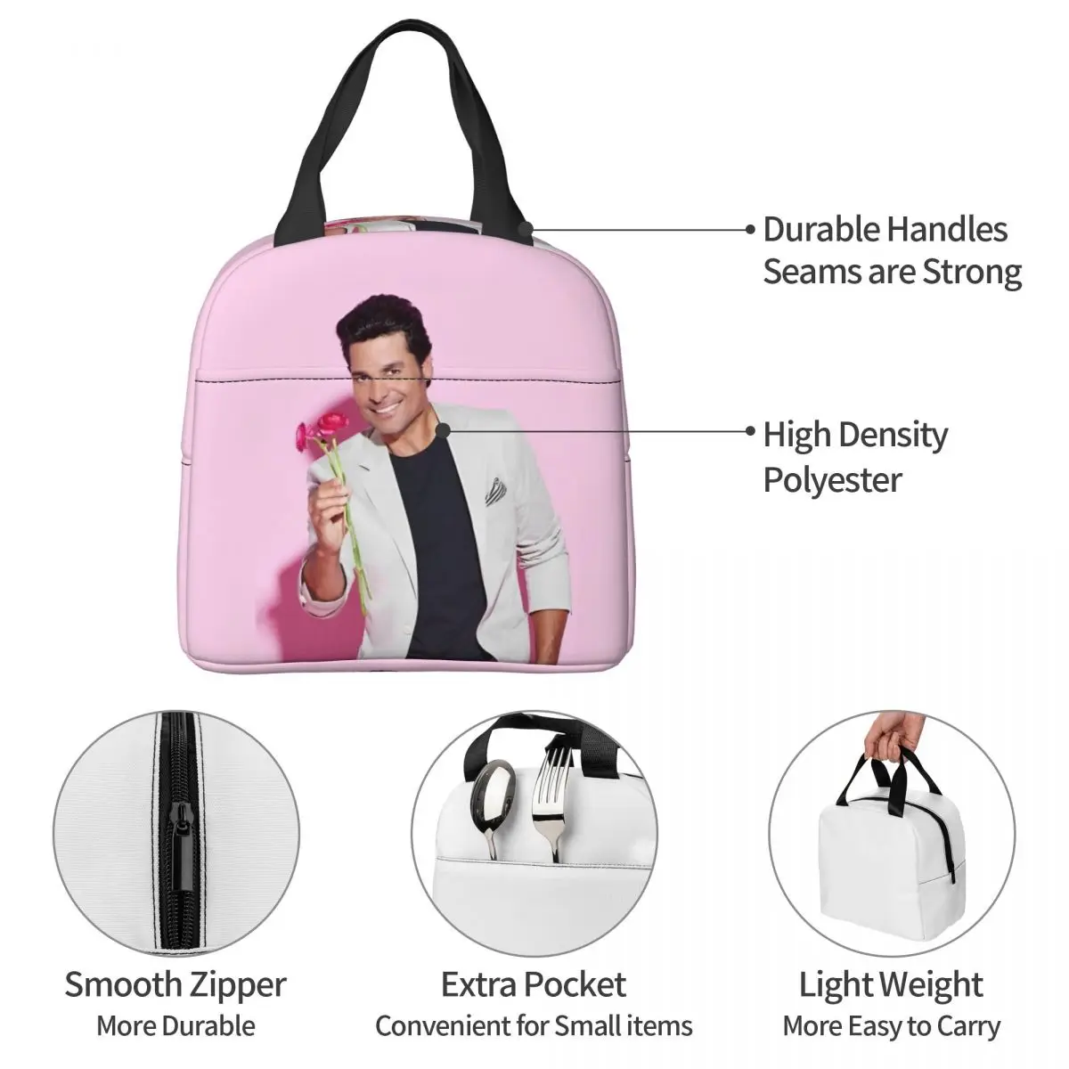 Изолированная сумка для ланча Chayanne Ланч-бокс латиноамериканского поп-певца