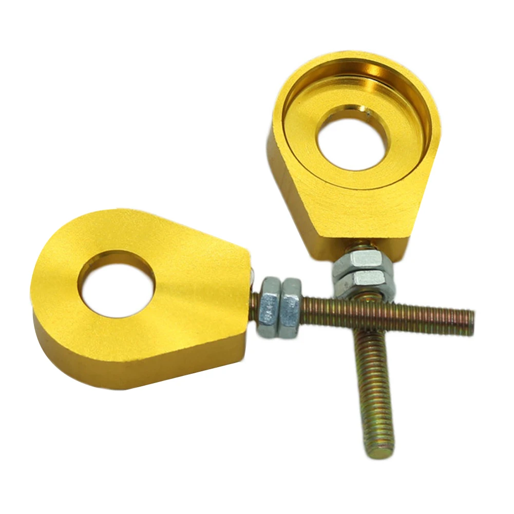 

2X CNC Motorcycle Aluminum Chain Tensioner Adjuster Dirt Bike Pit ATV Scooter 12mm 15mm 110cc 125cc 140cc Rear Wheel Axle Hole