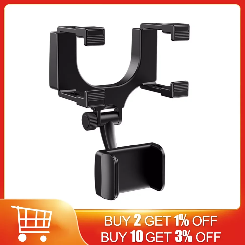 

Car Rearview Mirror Cell Phone Holder Mount Universal Vehicle GPS Smartphone Stand Bracketfor 4.0-6.5 inch Car Phone Holder