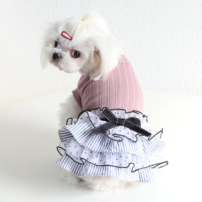 

Petstyle 2022 Весенняя и летняя кружевная юбка в горошек, милая и Милая юбка в виде собаки