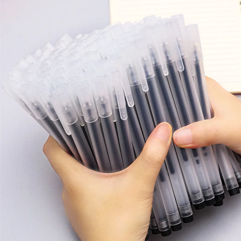 

10pcs/set Gel Pen Transparent Black Ink Office School Writing Student Supplies Stationery