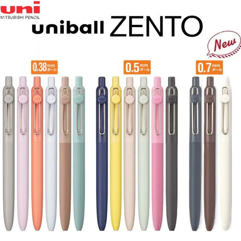 Фото Японская канцелярская ручка Uni Uniball Zento, выдвижная гелевая ручка-роллер 0.3/0.5/0.7 мм, черные/синие/красные чернила, плавное письмо, быстросохнущие чернила №3