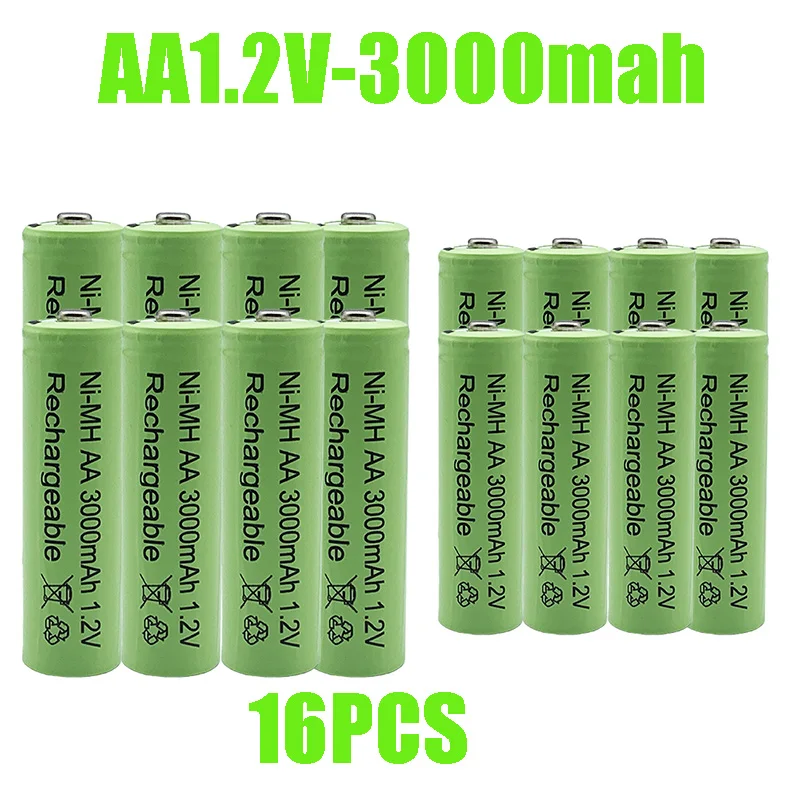 

AA 1.2V 3000mAh NI-MH Rechargeable Battery for Camera Microphone Flashlight Remote Control MP3/MP4 Player Electric Shaver