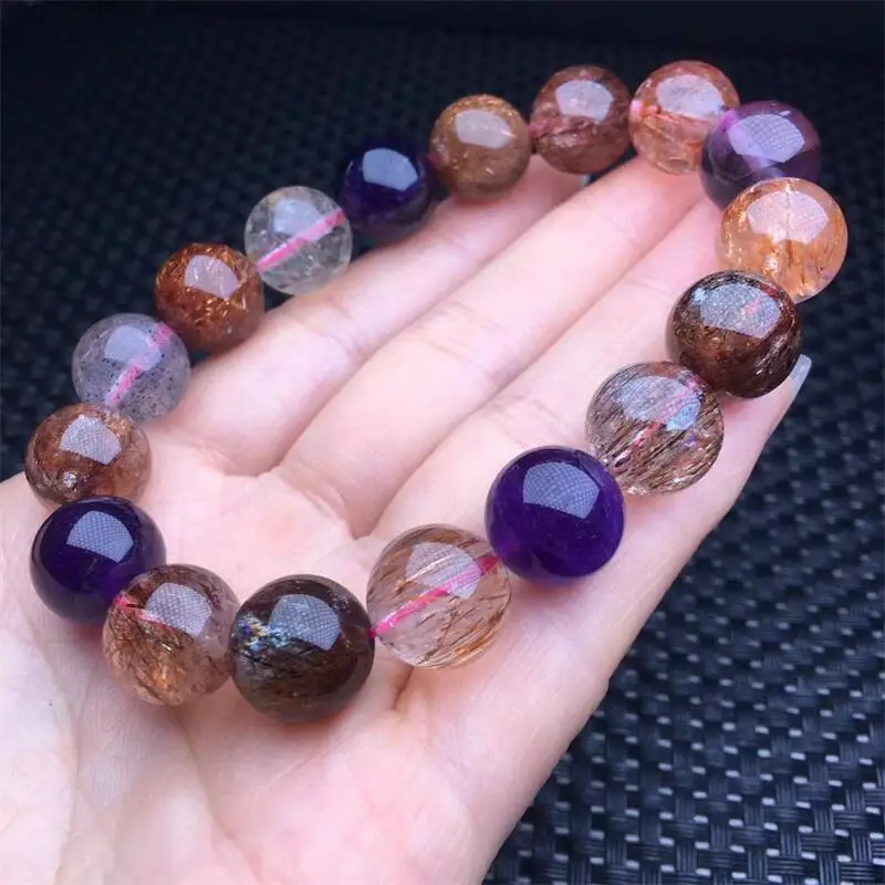 12 мм Браслет Из Натуральной Черной Смородины восстанавливающий эластичный