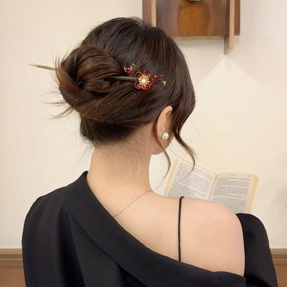 Палочки для еды в древнем стиле Ханфу кленовые листья деревянная палочка волос