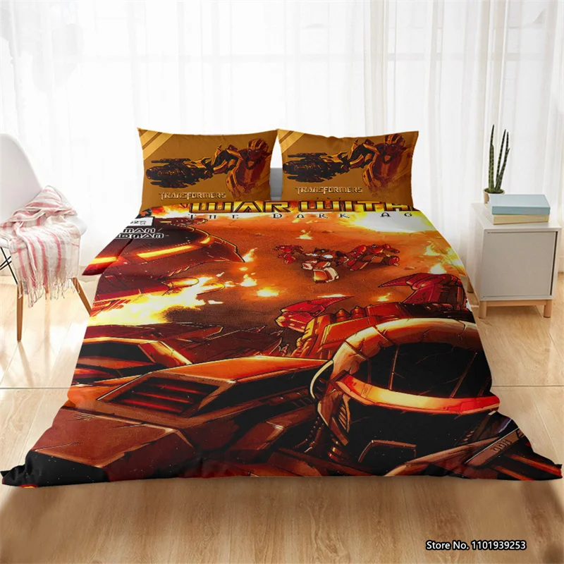 

Stylish Movie Pattern Home Textile 3D Transformers Digital Printed Single and Double King and Queen Size Bedding Set