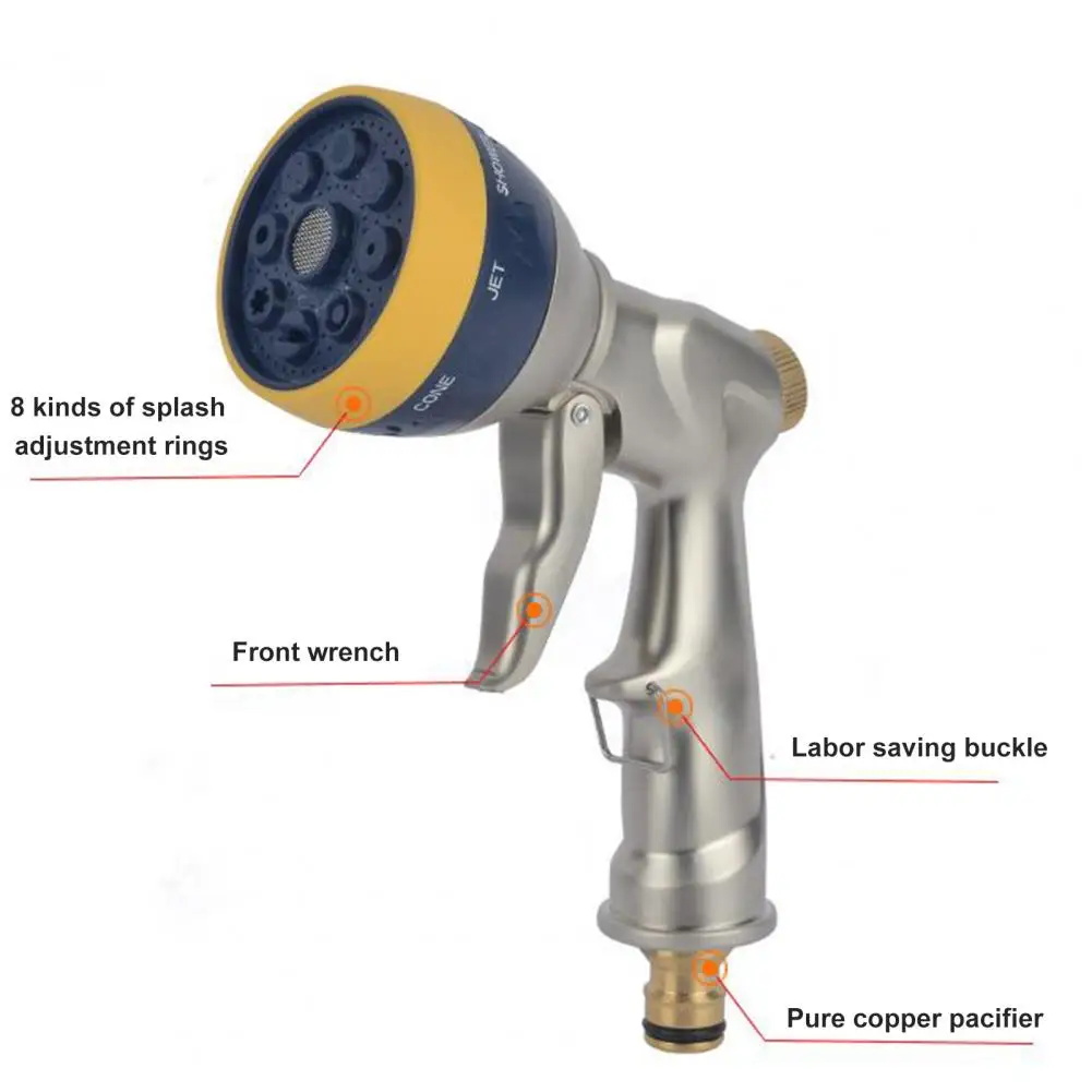

Медная распылительная Форсунка для газона, многофункциональная Форсунка для распыления воды с 8 режимами, товары для дома
