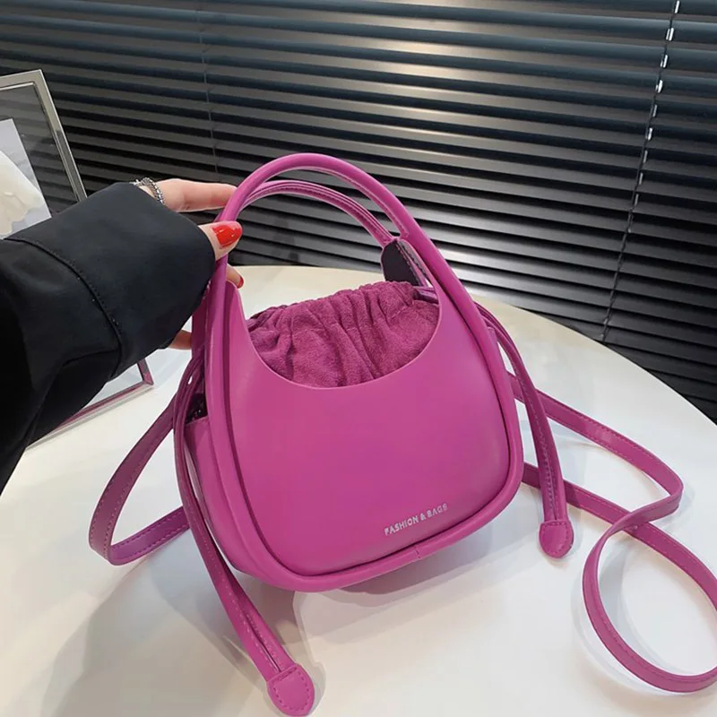 

Однотонные маленькие Наплечные Сумки из искусственной кожи для женщин, модная сумка через плечо, брендовые дизайнерские женские сумки и ко...