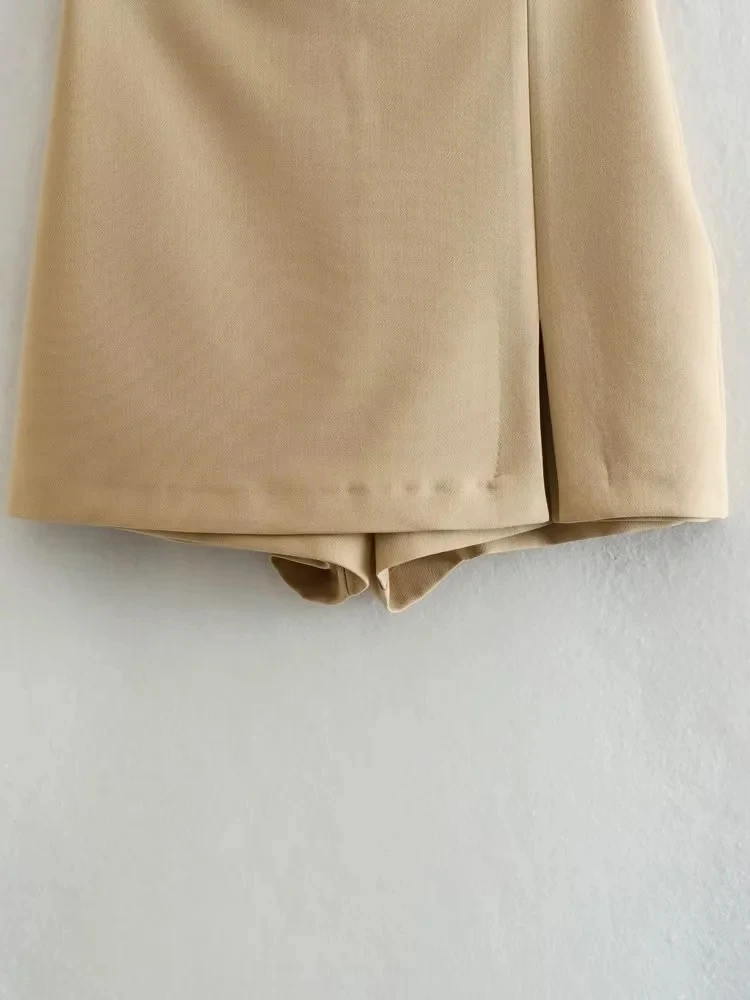 Юбка-шорты Женская прямая с завышенной талией на молнии