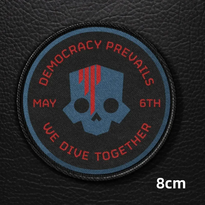 Hell Diver Skull Morale Tactical Patch Printed Hook&ampLoop Orbital Review Bomb Military Incendiary Specialist Badge Stickers
