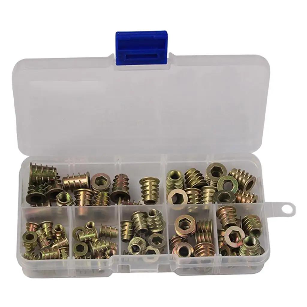 

Set of 70 Zinc Alloy Hexagon Nuts M6 M5 Insert Bolts Furniture