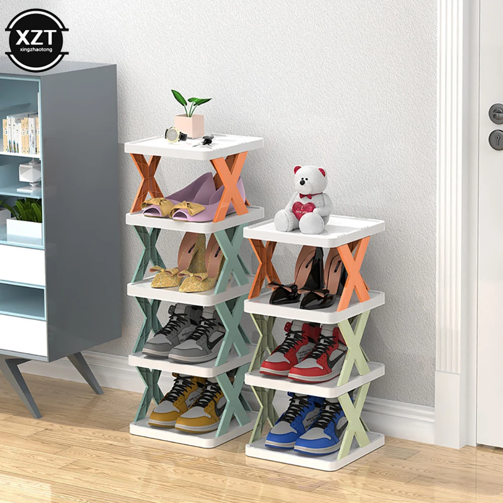 

Simple Storage artifact Stackable multi-layer simple shoe rack, home doorstep shoe cabinet small narrow shoe cabinet for storing