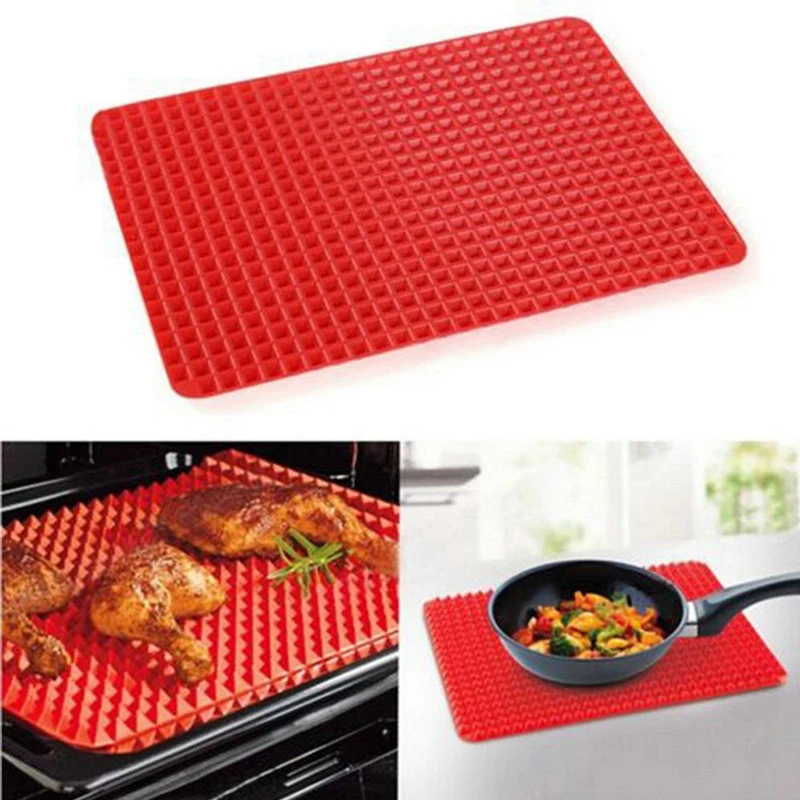 

Herbruikbare Non-stick Bbq Grill Mat Pad Bakplaat Hoge Temperatuur Magnetron Gegrilde Piramidevorm Siliconen Bakken Pads