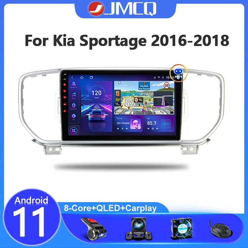 Автомагнитола JMCQ для KIA Sportage мультимедийный видеоплеер на Android 10 с GPS 6 ГБ + 2016