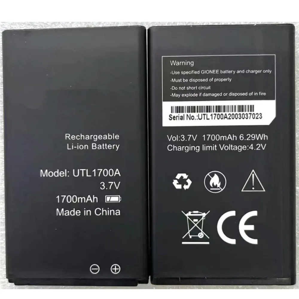 

Оригинальный запасной аккумулятор для смартфона GINONEE UTL1700A, 3,7 в, 1700 мАч