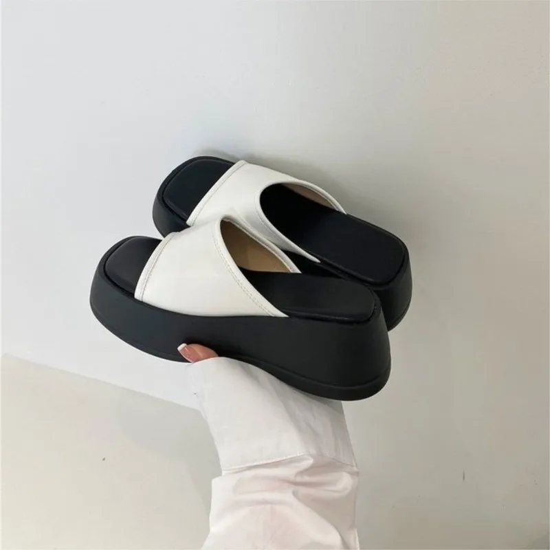 

Summer Women Slippers Fashion Open Toe Ladies Height Increasing Shoes Comfort Thick Sole Wedges Non Slip Vacation Beach Slides