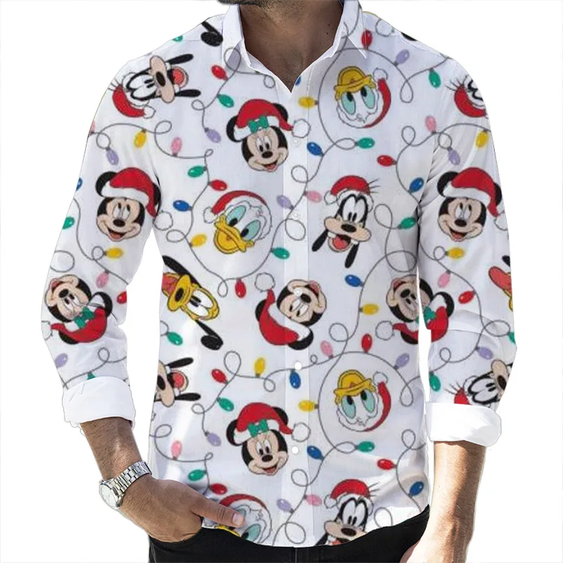 Сорочка для мужчин с длинными рукавами Haut Coupe cintrée y2k de marque популярный Disney Donald Duck и