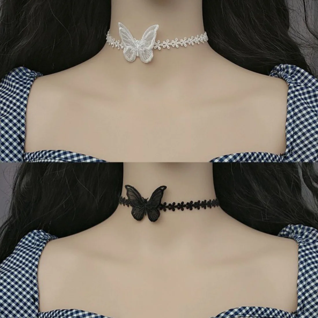 

Fashion Lace Butterfly Necklace Simple Insect Choker For Women Girl Clavicle Chain Clothing Accessories Jewelry Gifts