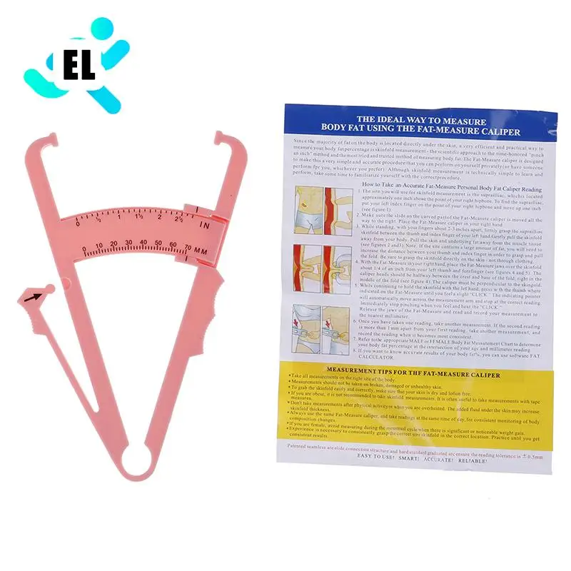 

Outdoor Fitness Equipment Body Fat Caliper Body Fat Tester Skinfold Measurement Tape with Measurement Chart
