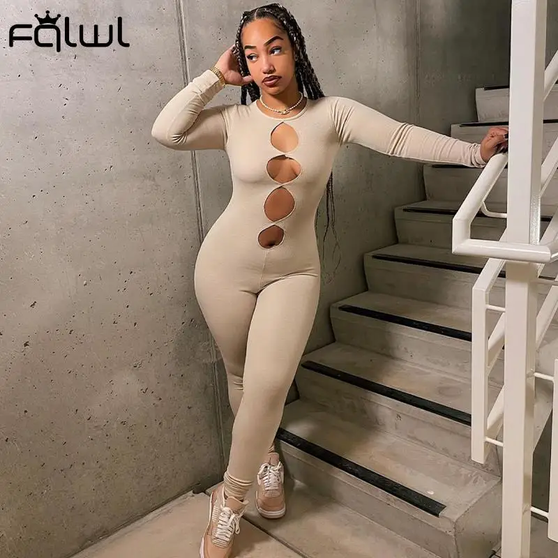 Повседневный женский комбинезон FQLWL комбинезоны с длинным рукавом женские