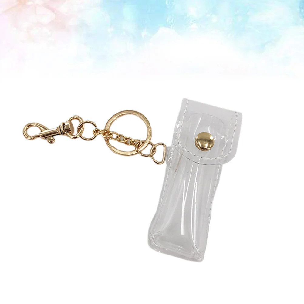 

Clear Lip Gloss Keychain Lipstick Storage Pouch Lip Balm Organizer Bags Keyring Holder Handbag Hanging Pendant Decor for Women