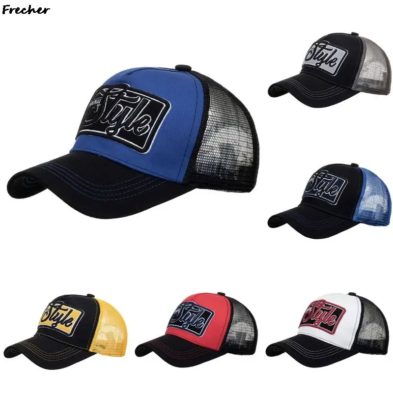 

Мужская вышитая искусственная летняя дышащая сетчатая бейсбольная шляпа для мужчин и женщин сетчатая шляпа