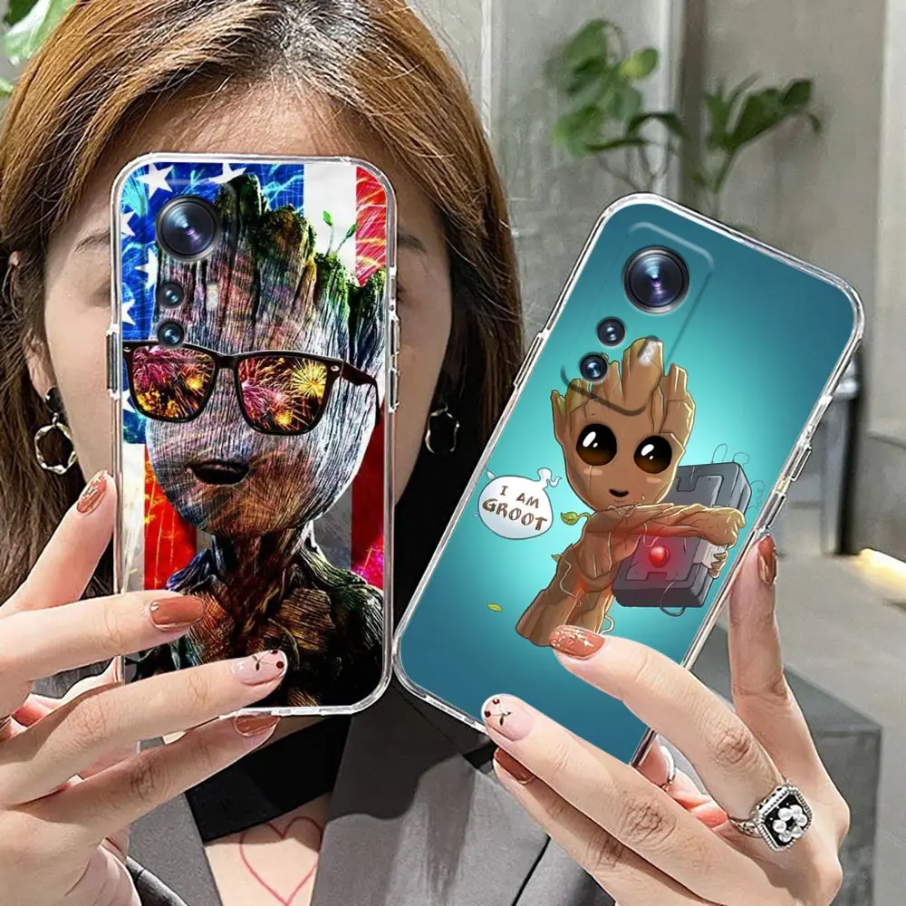 

Cute Marvel Groot Avengers Clear Case For Xiaomi Poco X3 NFC F3 M3 F1 9T 11 11T 11X 10 10T 12 12X Pro Note 10 Lite 5G Funda Case