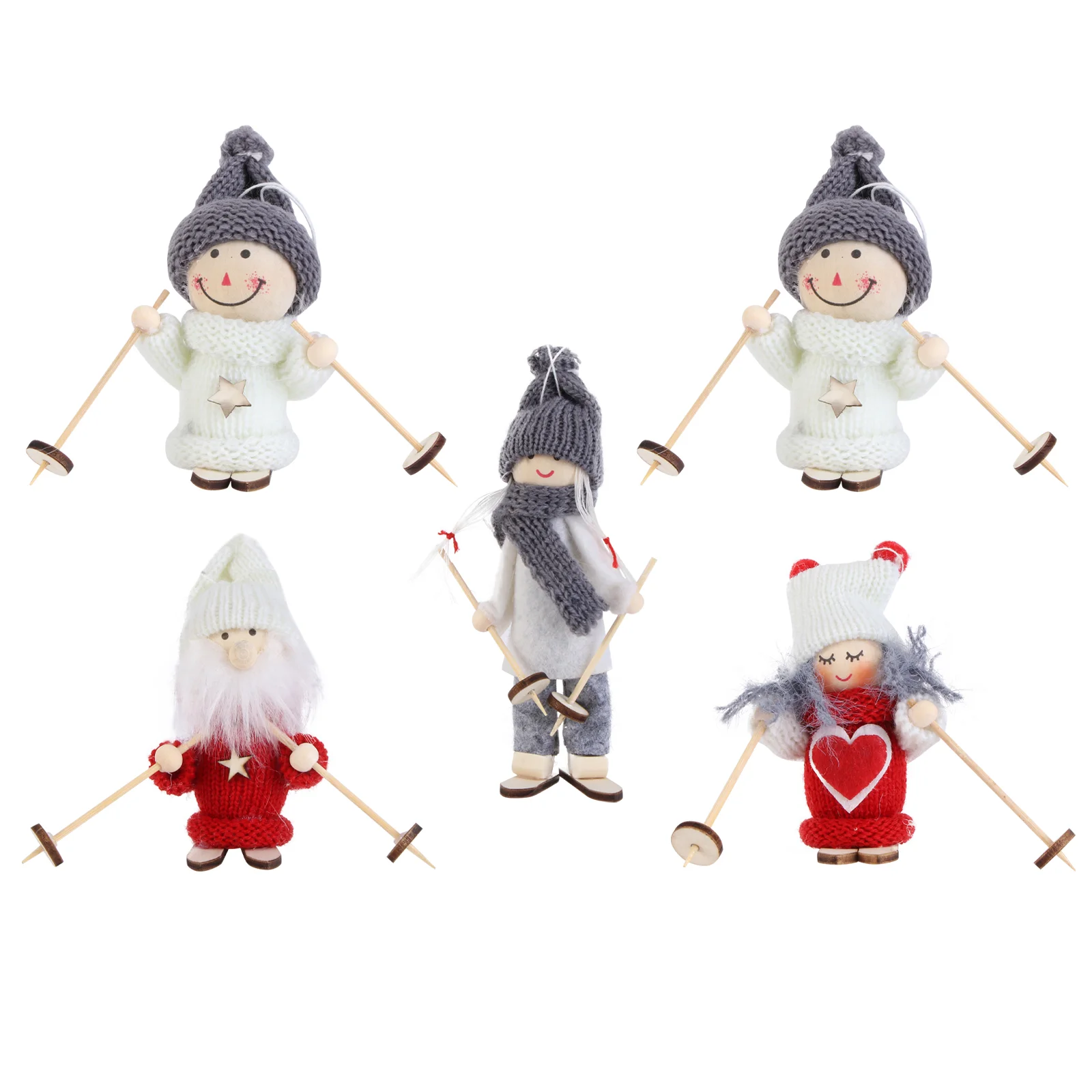 

Christmas Decorornaments Woodtree Hanging Santa Wooden Decoration Ornament Ski Figurine Toy Plush Carving Decorations Gift Props