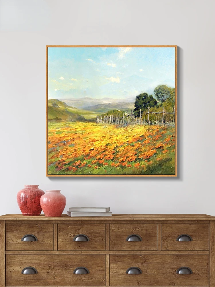 

Hand Painted Oil Painting Canvas Porch Harvest Landscape Mural Living Room Dining Room Abstract Hanging Painting Frameless