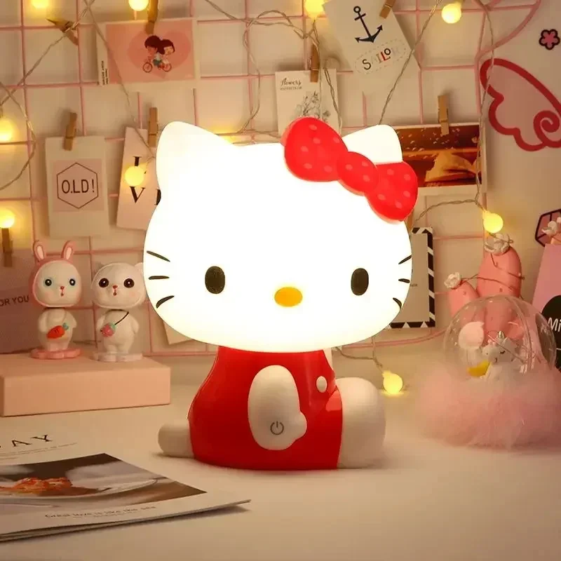 3D светодиодный маленький ночник Touch Hello Kitty USB для кормления детей дома спальни