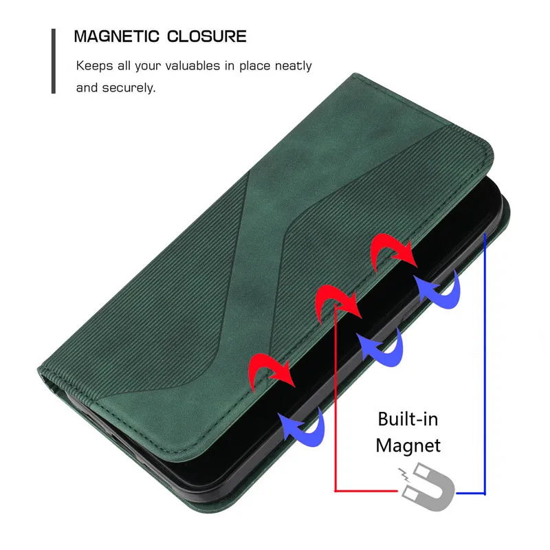 Magnetic Leather Case na For Samsung Galaxy S23+ S21 FE S22 Ultra S23 Plus S23Plus 5G Funda Skin Feel Wallet Cover S Pattern Bag