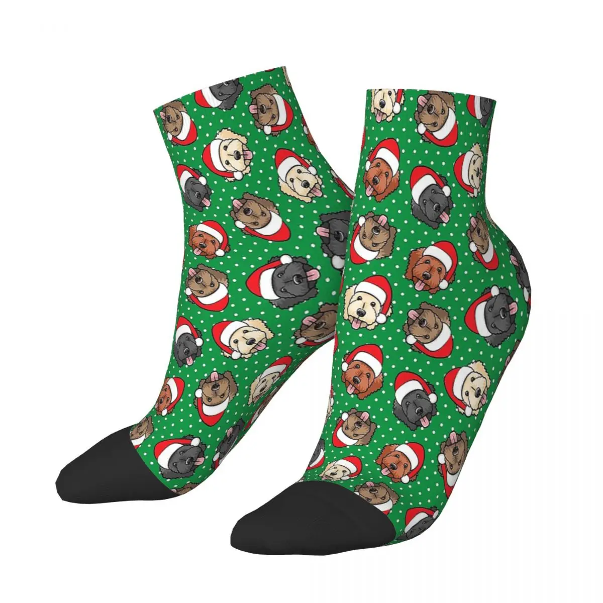 

Christmas Doodles Goldendoodles On Polka Dots Labradoodle Labradoodles Labrador Dog Doge Ankle Socks Male Stockings Polyester