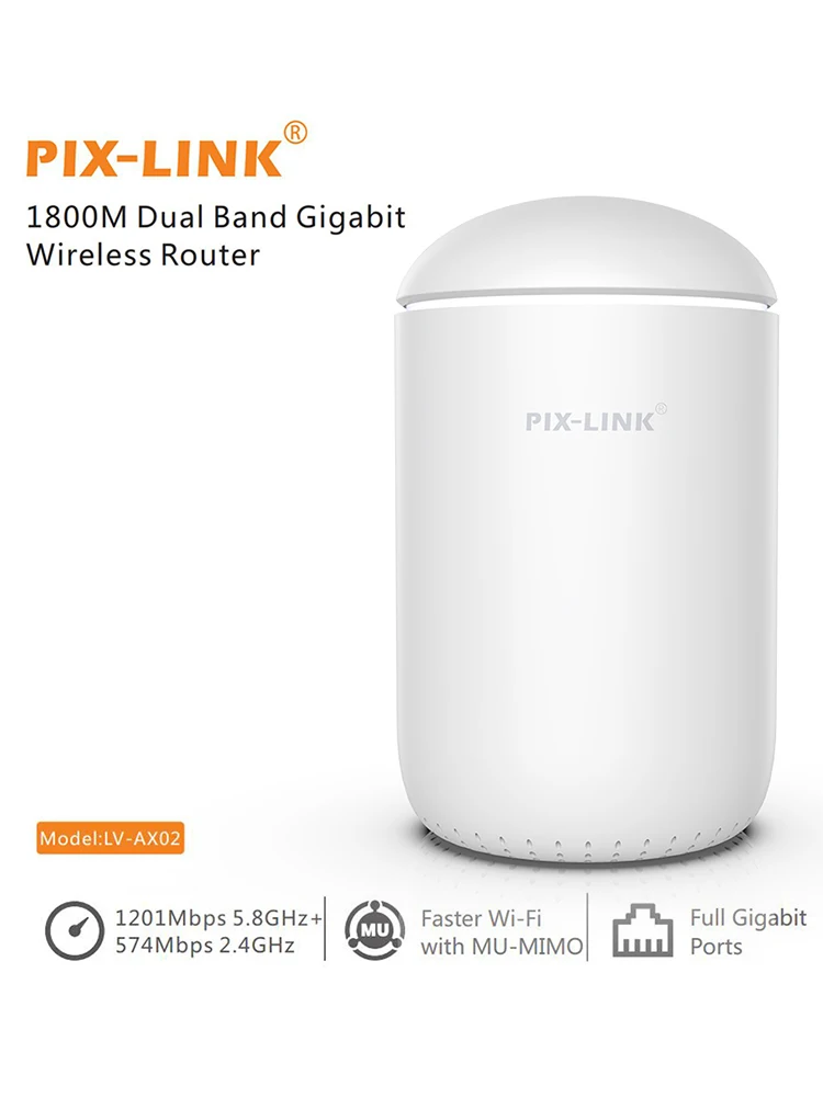 

PIX-LINK Wifi 6 Wifi Router 2.4G-5G Wifi Router 1800Mbps Dual Band Gigabit Wireless Router Internet Wireless Lan Card AX02