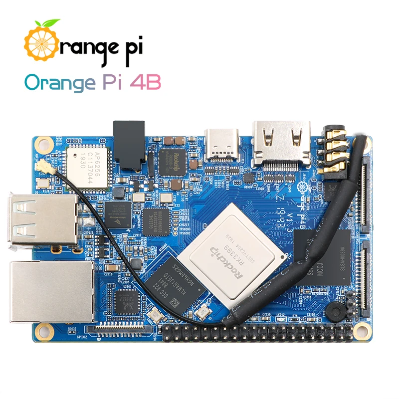 Плата с открытым исходным кодом Orange Pi 4B Rockchip RK3399 16 Гб EMMC NPU SPR2801S Поддержка Android 8