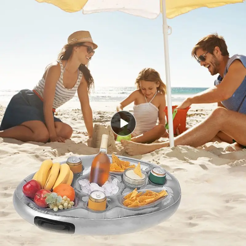 

Summer Party Bucket Cup Holder Inflatable Pool Float Beer Fruit Drinking Cooler Table Bar Tray Beach Swimming Pool Accessories