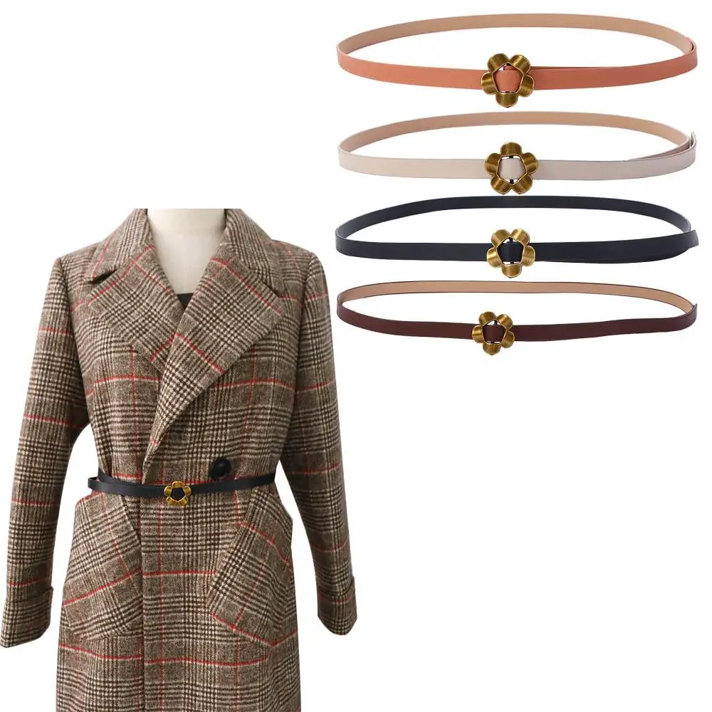 

Универсальный ремень для студентов, эластичный пояс карамельного цвета с цветочным принтом, женский пояс, тонкий пояс на талию, ремень с пряжкой для джинсов