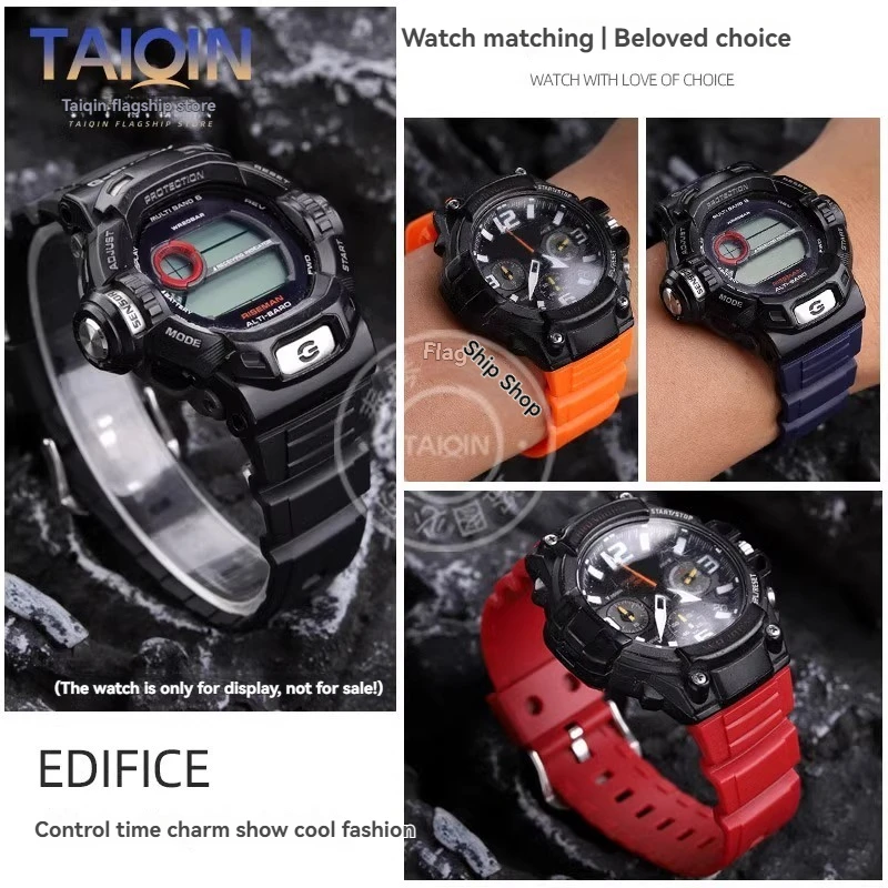 Фото Высококачественный силиконовый ремешок для часов Casio MCW-100H W-S220 AE2000 2100 MCW-110H, полимерный ремешок для часов, водонепроницаемый браслет 16 мм №2