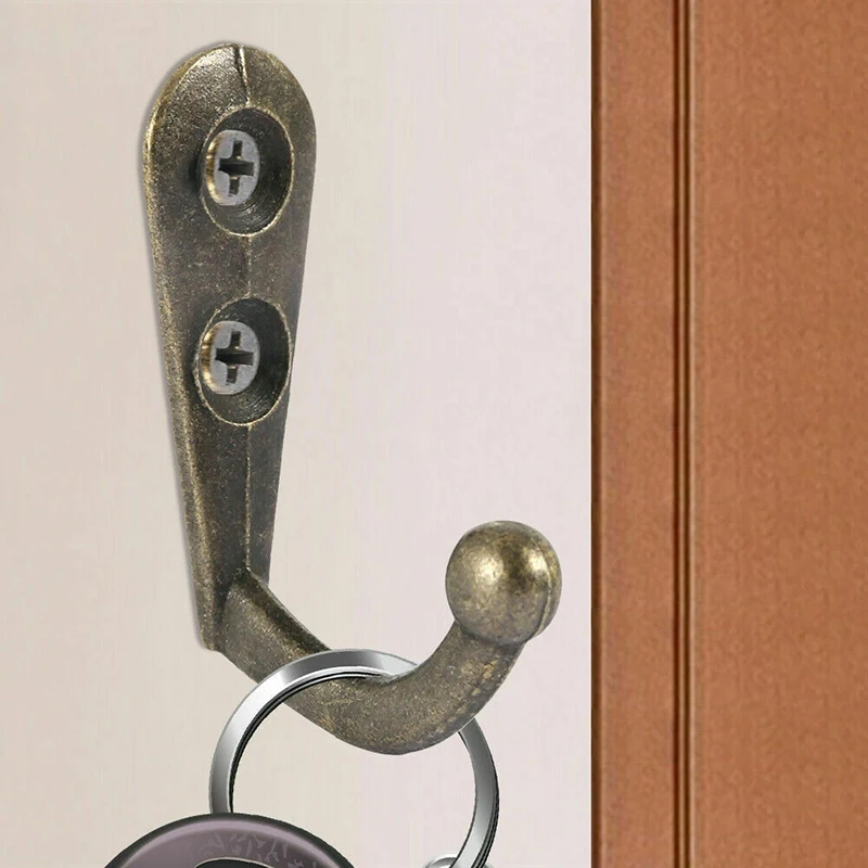 

50 Pack Heavy Duty Dual Coat Hooks Wall Mounted 100Screws Double Hook Great UK