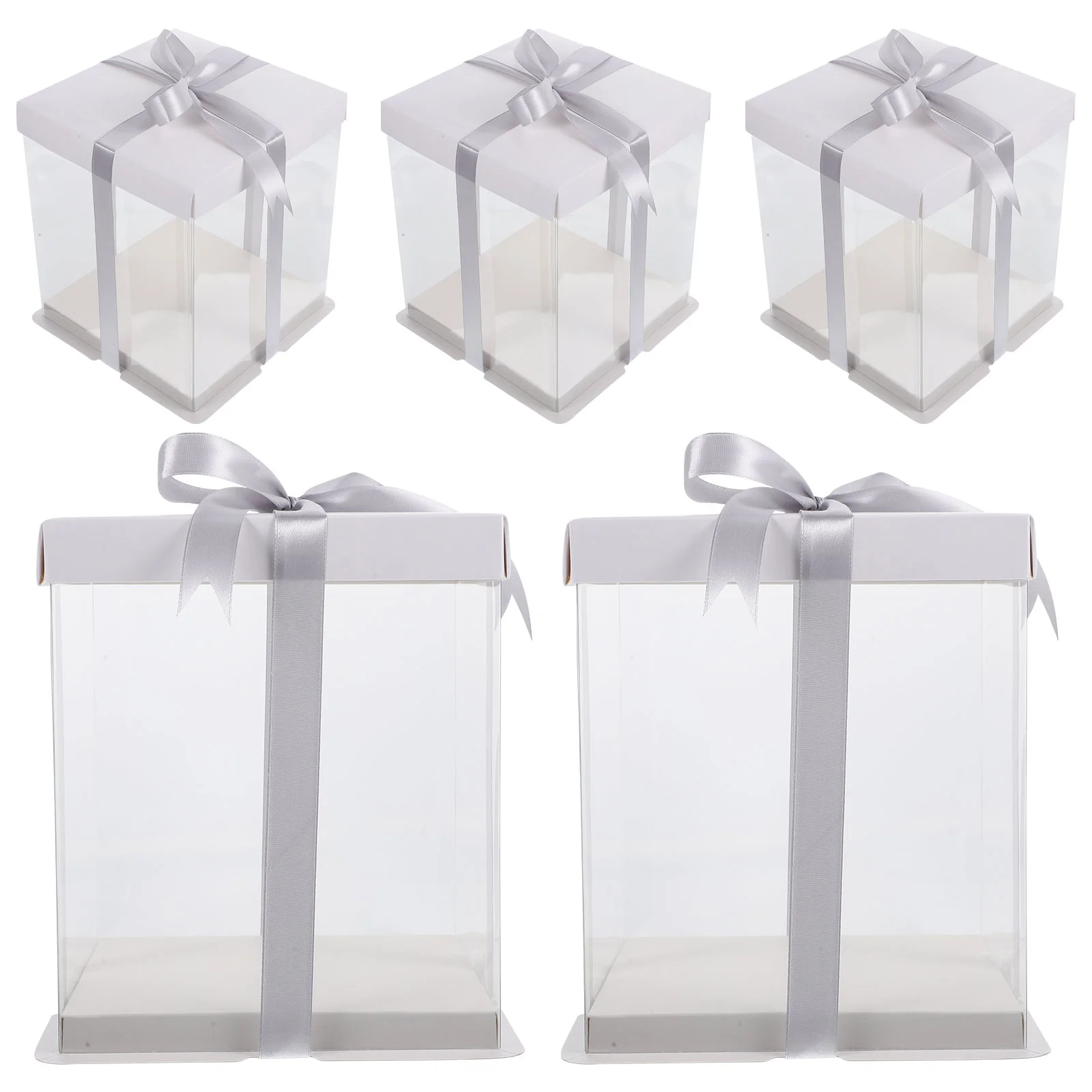 

5 Pcs Cakes Birthday Holder Packing Single Layer Carrying Case Polyester Clear Carrier Container
