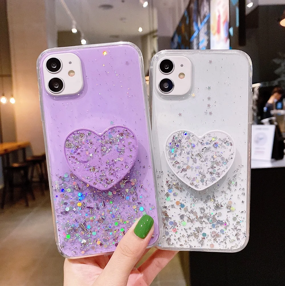 Glitter Case For Xiaomi 11T Redmi 10C 9A 9C 9T Note 9 8 10 11 Lite 11S 8T 8A 7A 7 Pro 9S Silicone Clear Cover Holder Funda Coque