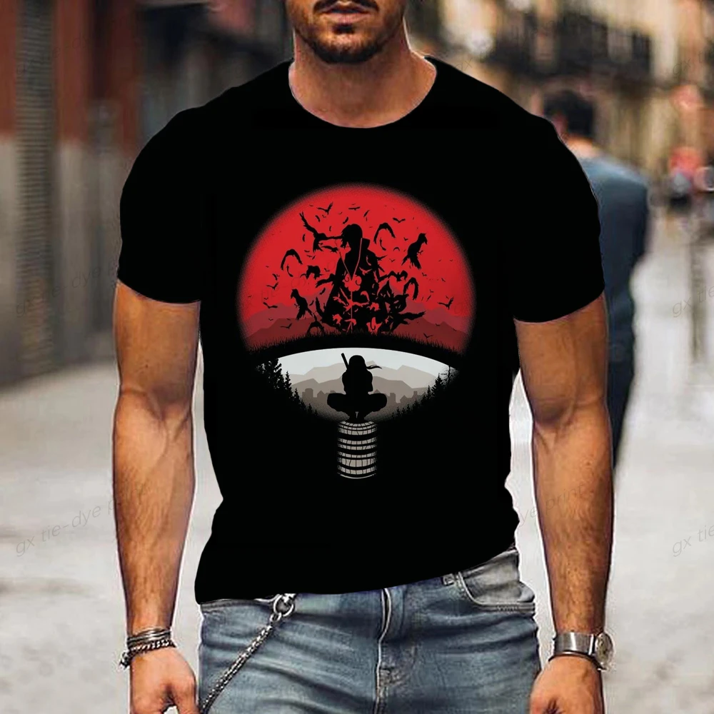 

Мужская футболка с 3D-принтом Наруто, с коротким рукавом и круглым вырезом