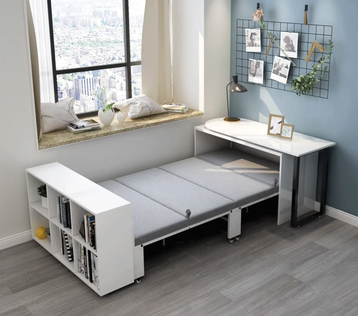 Вращающийся стол книжный шкаф складная кровать один многофункциональный