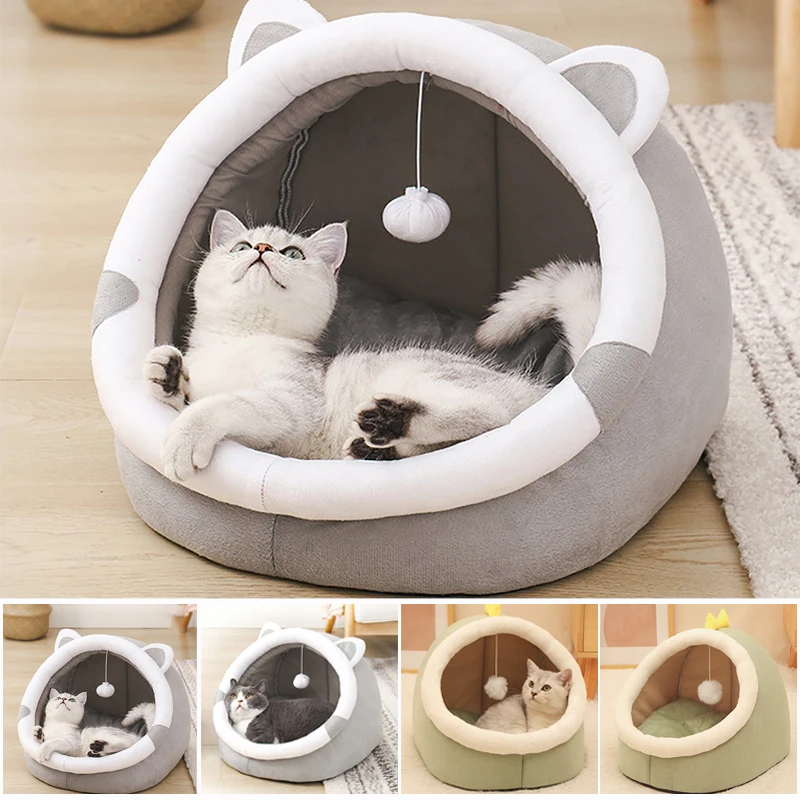 

Cozy Dog Deep Comfort With Mat Warm Bed Accessories Basket Kitten Cat Sleep For Winter Little House Ball Pet Small Indoor