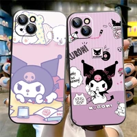 cute kuromi phone case for iphone x xs xr xs max 11 11 pro 12 12 pro max for iphone 12 13 mini silicone cover liquid silicon