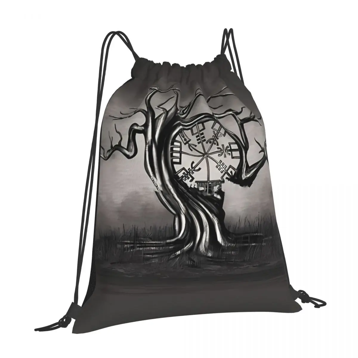 Вегвизир дерево V-образный стиль викингов классные кавайные Сумки на шнурке