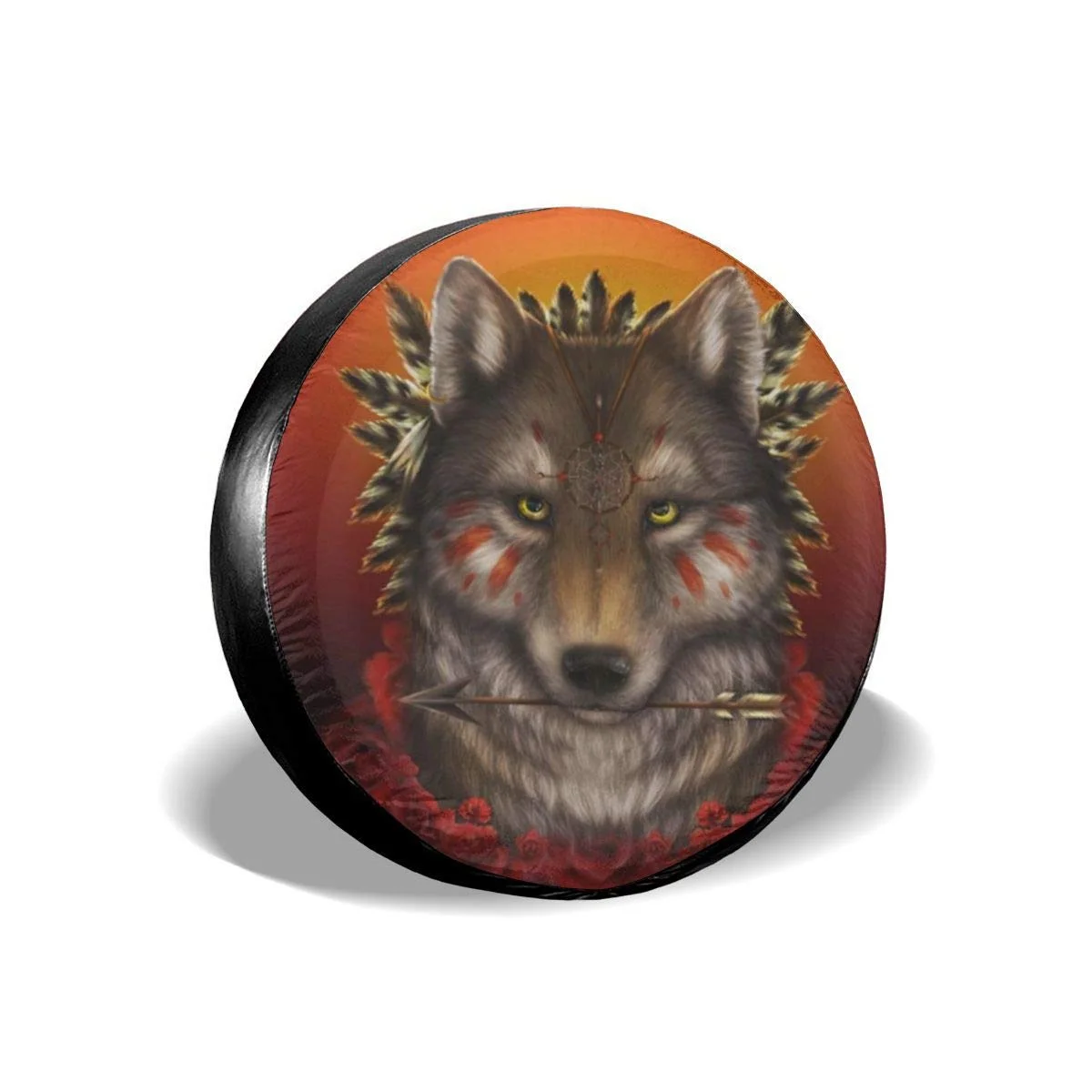 

Tribal Wolf Tire Cover Car Tire Cover Universal Spare Wheel Tire Cover Wheel Covers for Travel Trailer RV SUV Cam...