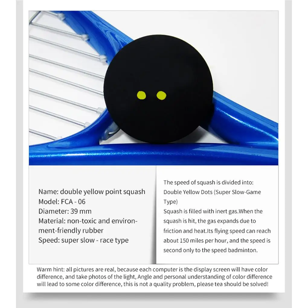 

Two-Yellow Dots Squash Ball Rubber Balls Training Tool Professional