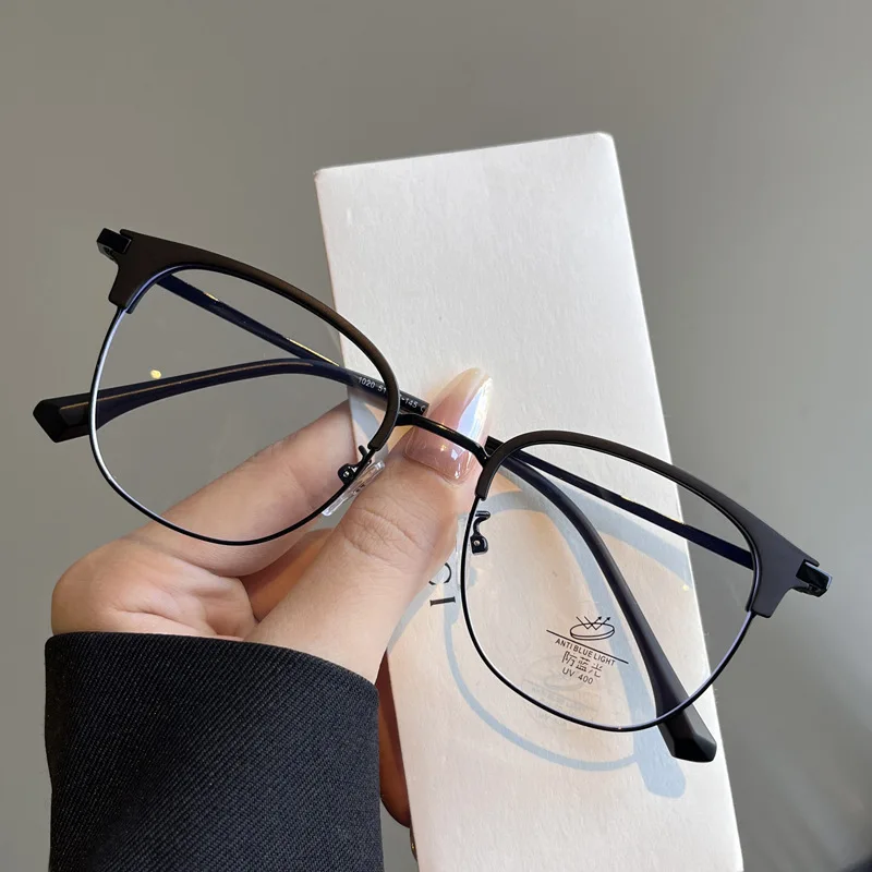 Новый стиль мужские очки в оправе полуоправа с блокировкой синего света женские