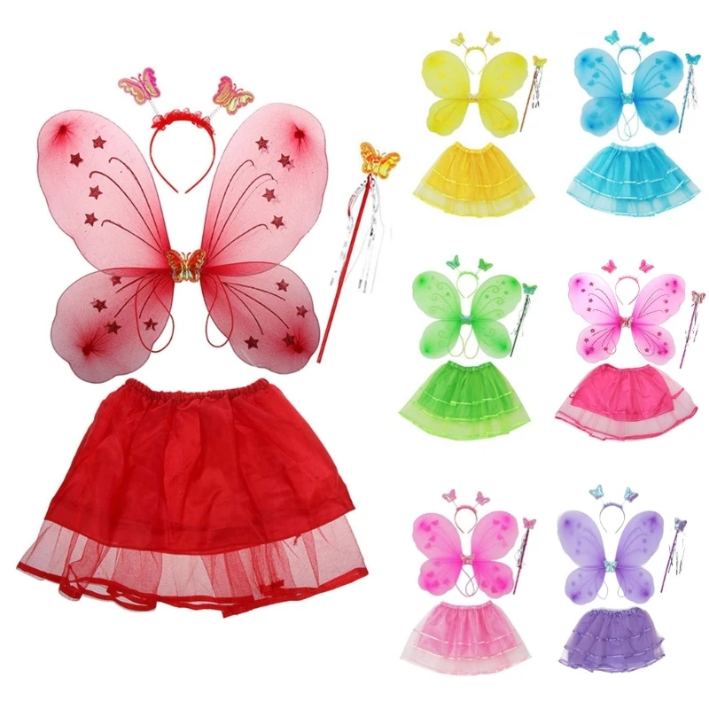 

Dreamlike Fairy Princess Angel Wand Butterflies Wing Headband Birthday Party Halloween Cosplay Costume Props Gifts