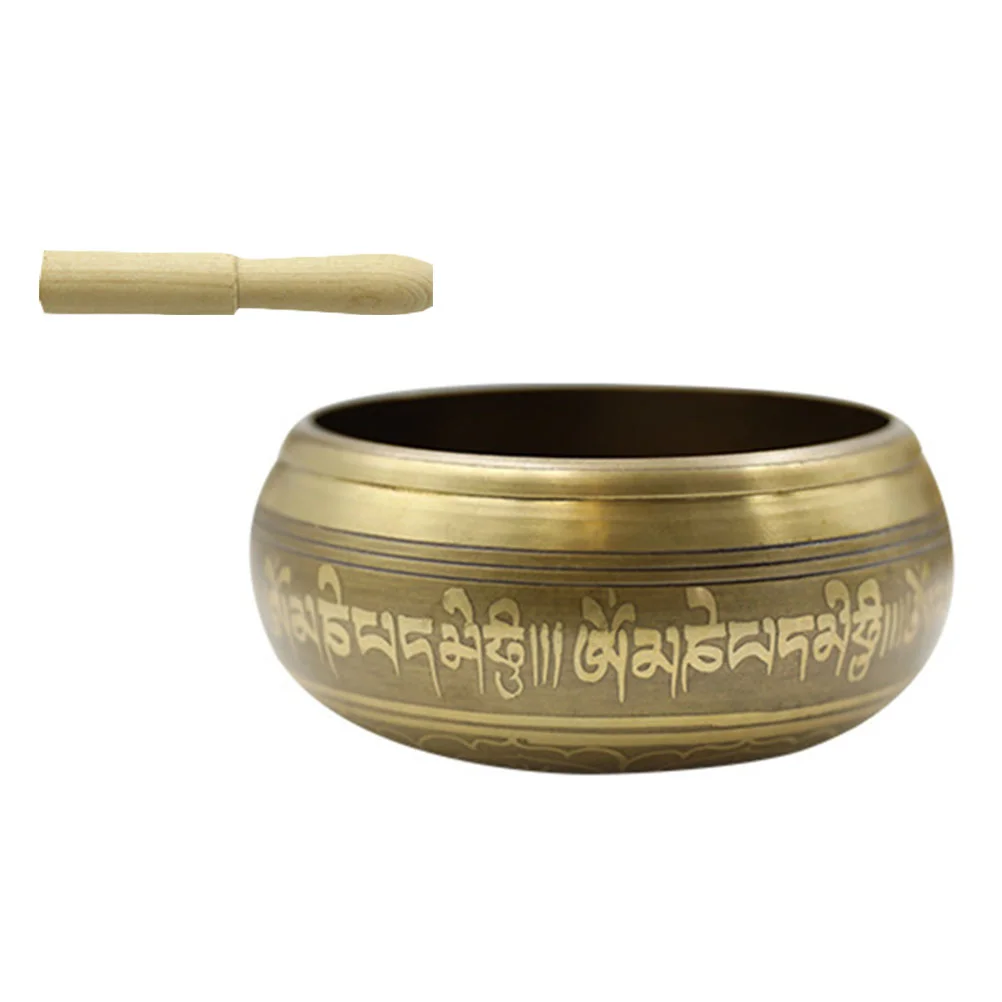 

1 Set of Copper Singing Bowl Exquisite Sound Bowl Multi-function Meditation Bowl